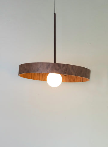 ROUND THIN walnut | Pendant Light