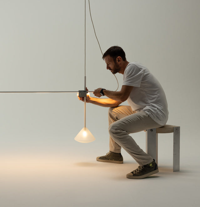 CATCH collection - blue table lamp and pendant