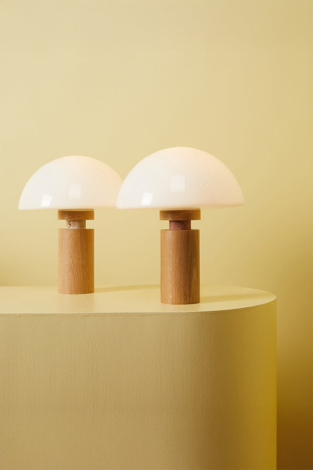 מנורת שולחן טרוורטין FUNGI