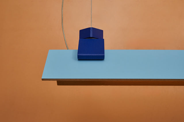 CATCH 240X8 with a light-blue formica face, oak on the reverse