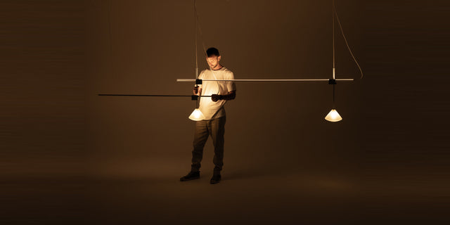 CATCH collection - blue table lamp and pendant